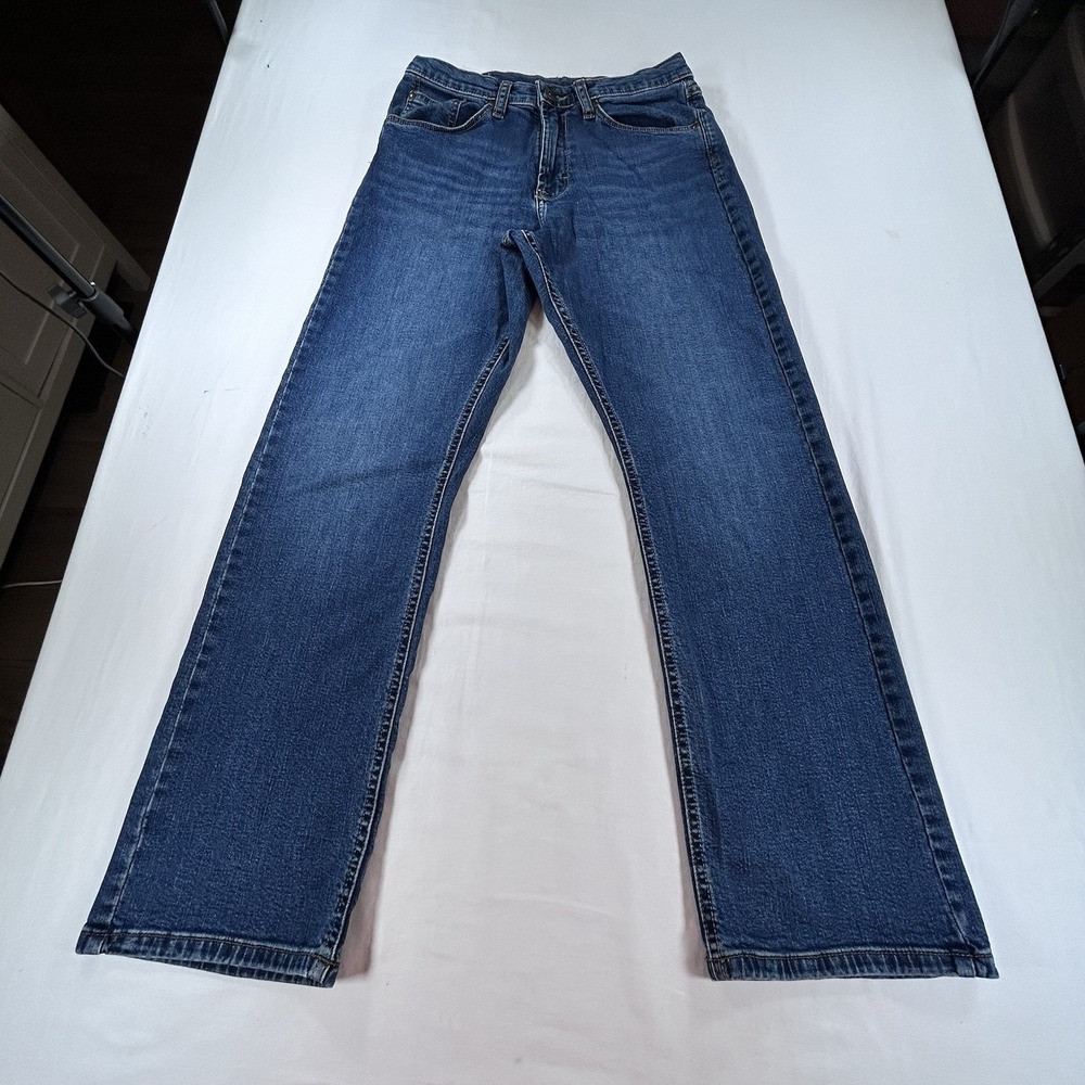 Wrangler Relaxed Boot Jeans Mens 30x30 Blue Dark Wash Western Work Denim Cowboy